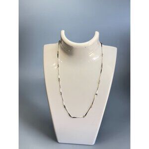 Les Bernard Designer Silver-Tone Geometric Necklace Signed 14 1/2" Elegant Minim